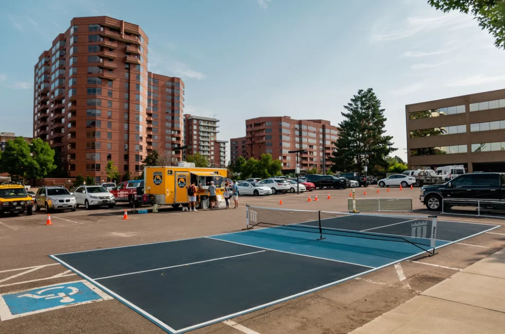 PickleRoll portable pickleball court surface and setup